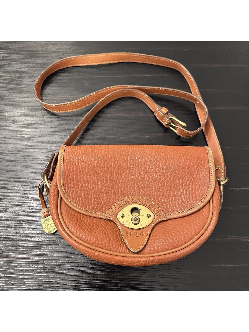 Dooney & Bourke Vintage All Weather Pebble Leather Cavalry Trooper Shoulder Bag